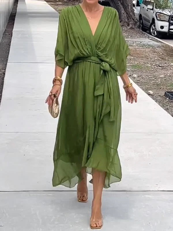 Stilla | Elegant Chiffon Midi Kjole