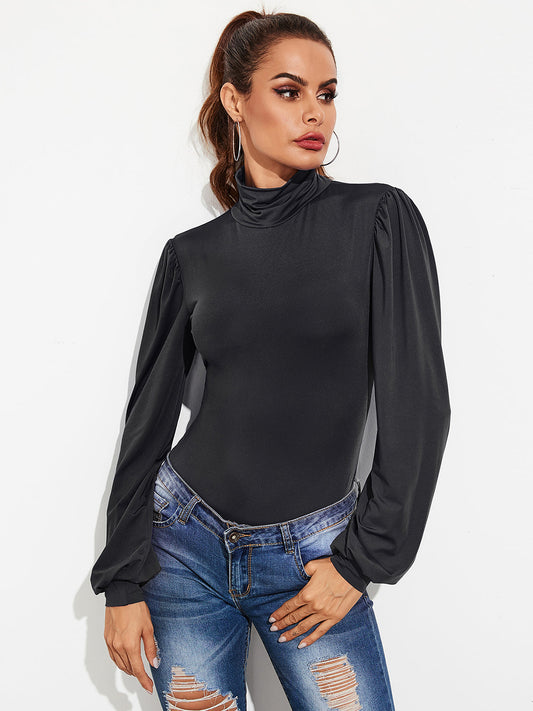 Stilla | Bindebånd Turtleneck Lantern Ærme Bodysuit