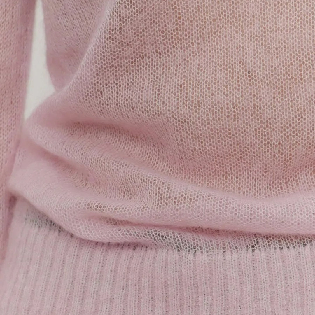 Stilla | Blød Gennemsigtig Strik Crewneck Trøje