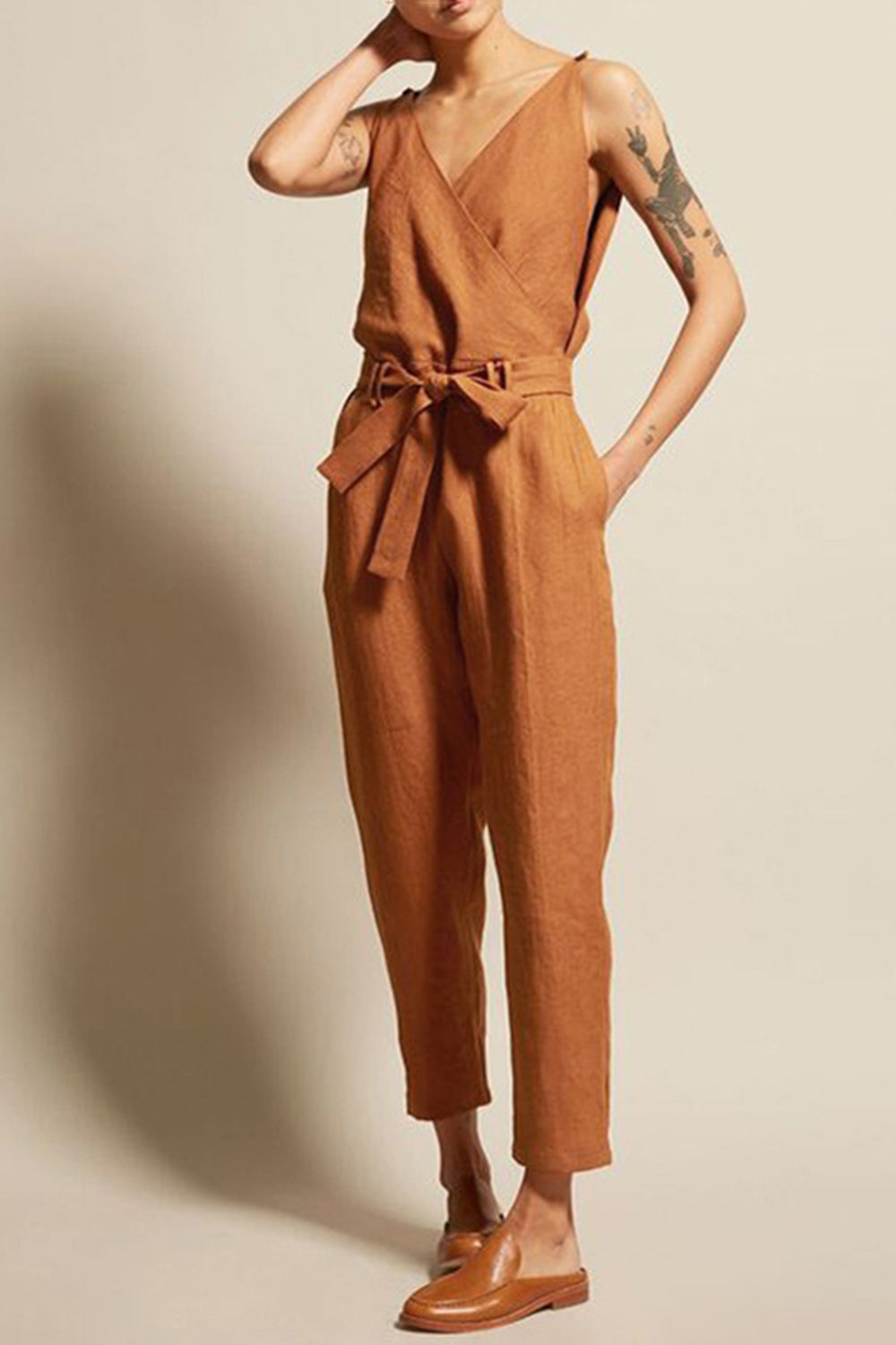Stilla | Størrelse Surplice Ærmeløs Jumpsuit
