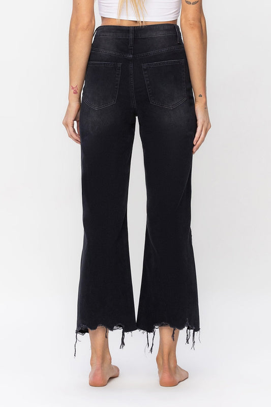 Stilla | by Flying Monkey Vintage Ultra Høj Talje Distressed Crop Flare Jeans