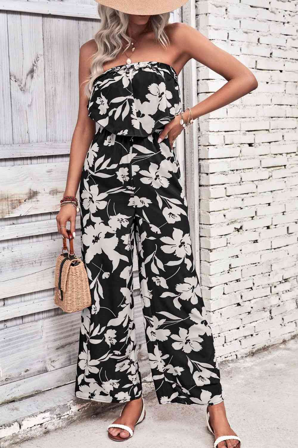 Stilla | Strapless Wide Leg Jumpsuit
