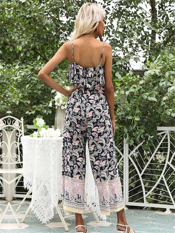 Stilla | Trykt Jumpsuit Med Blomster Mønster