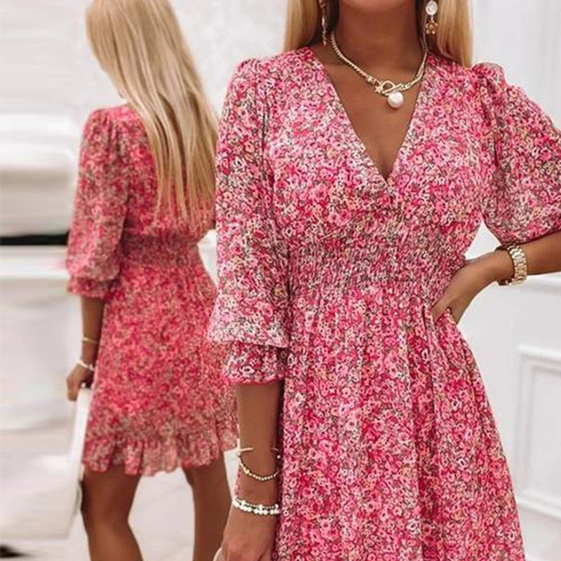 Stilla | Fashion Ibiza Fashion Komfortabel Kjole Med Blomsterprint Til Kvinder