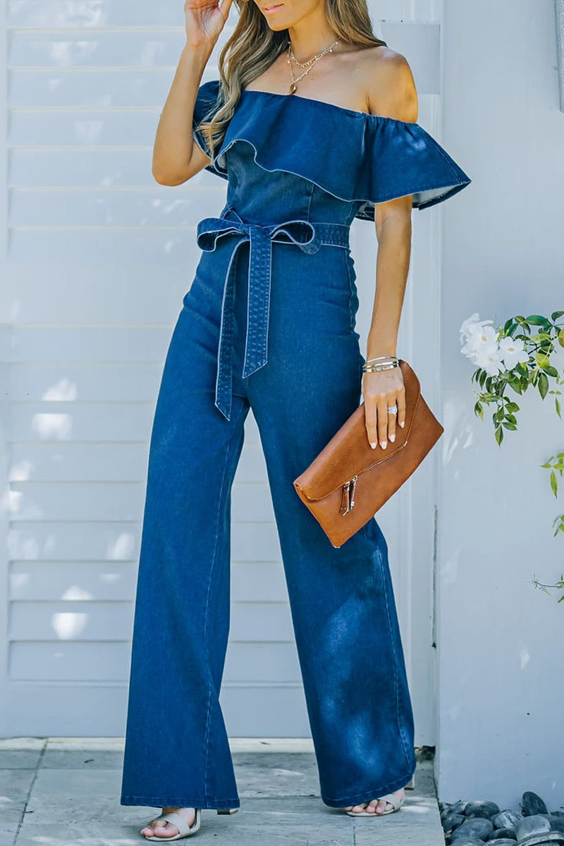 Stilla | Off the Shoulder Denim Jumpsuit
