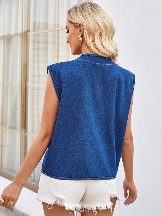 Stilla | Up V-Hals Denim Vest