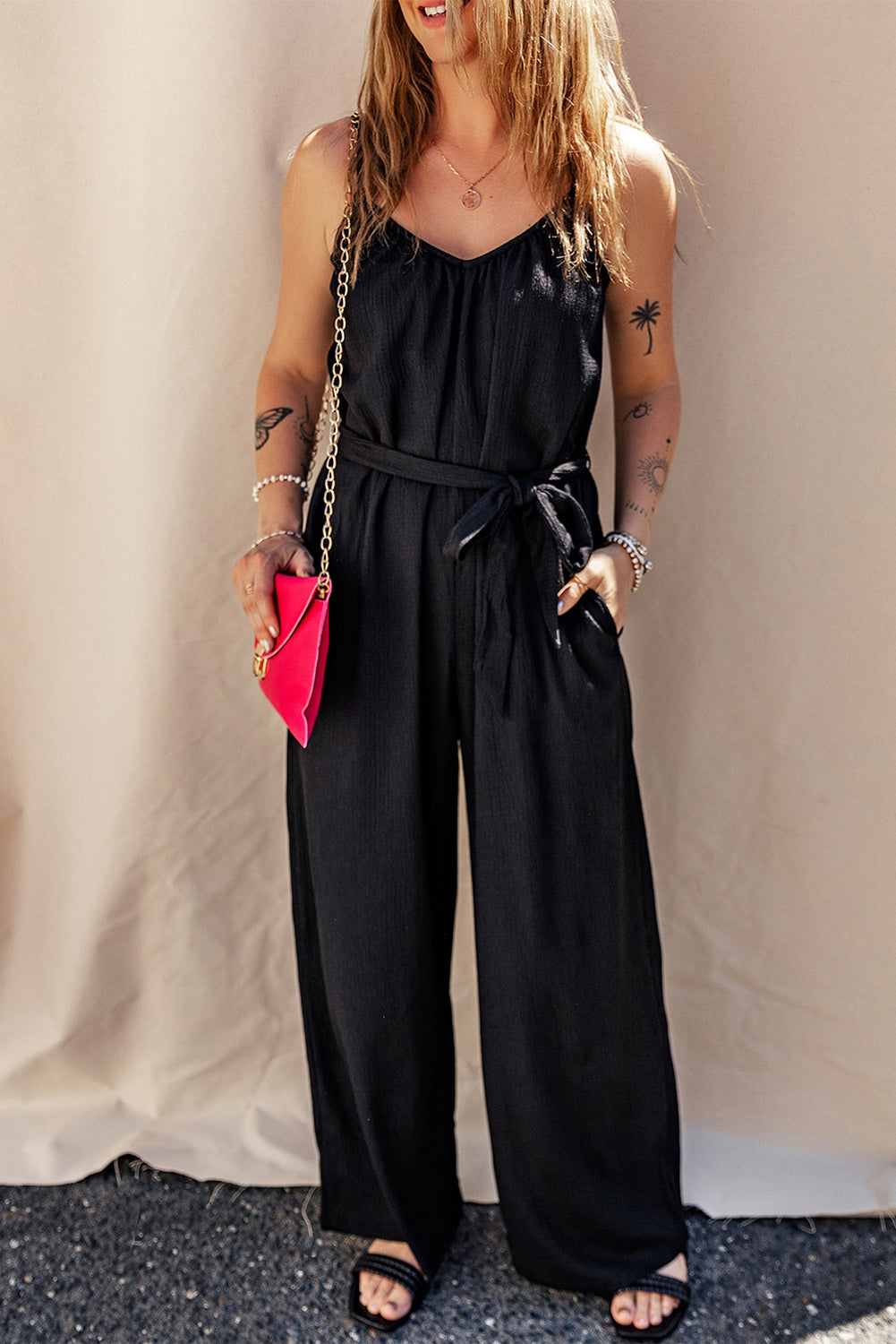 Stilla | V-hals Spaghetti Strop Jumpsuit