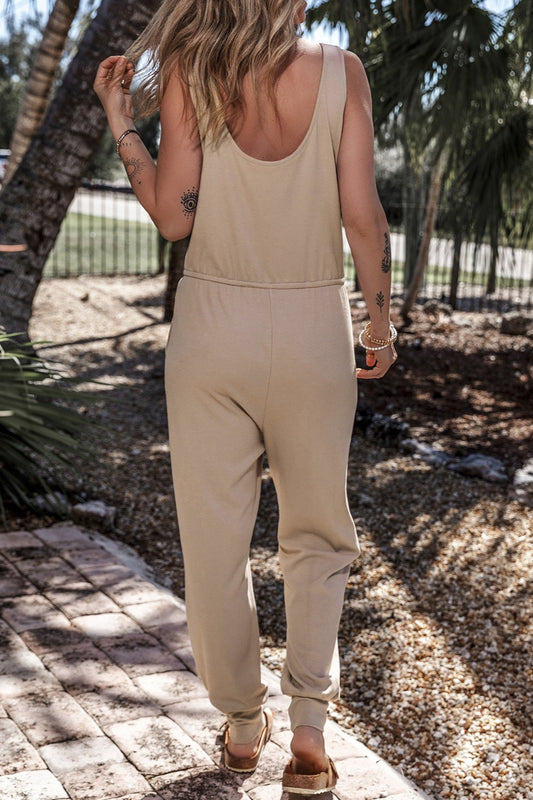 Stilla | Notched Wide Strap Jumpsuit