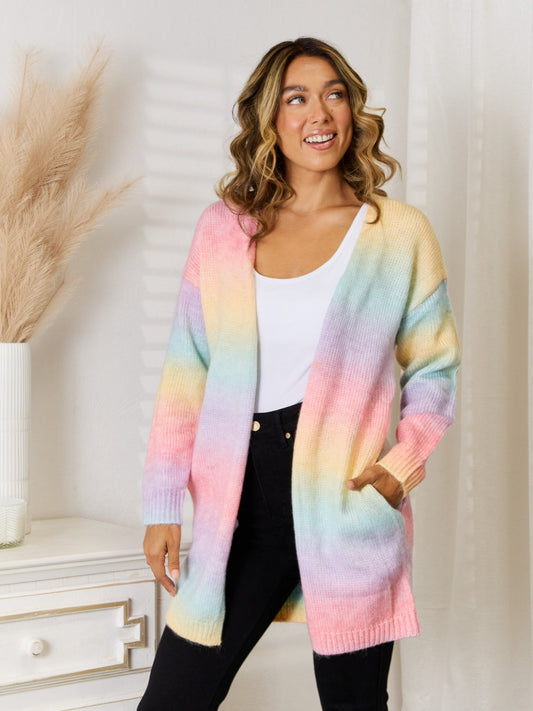 Stilla | Wings Fuldt Størrelse Gradient Åben Foran Cardigan