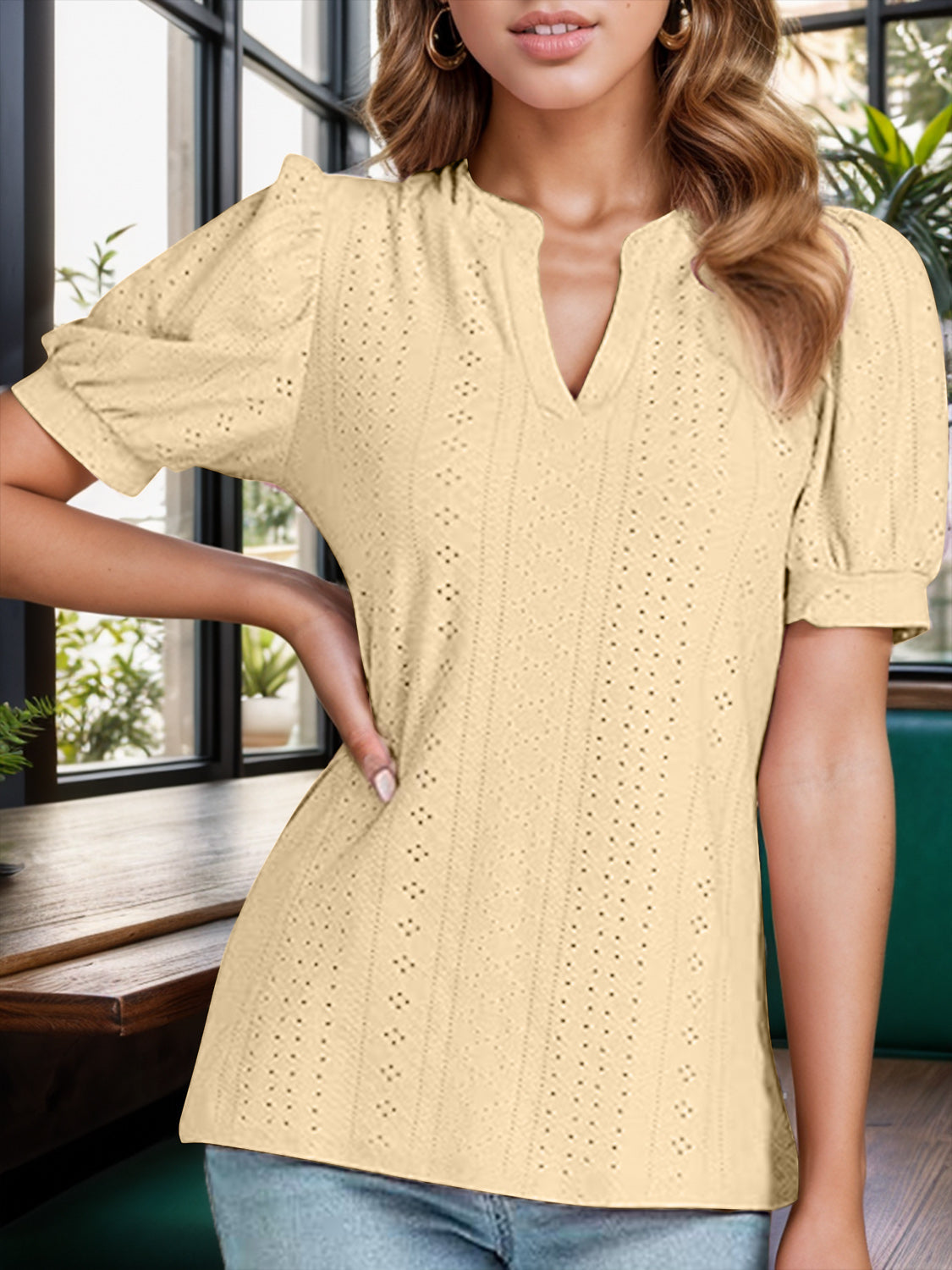 Stilla | Notched Kortærmet Bluse