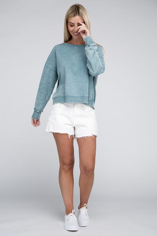 Stilla | Terry Acid Wash Båd Hals Pullover