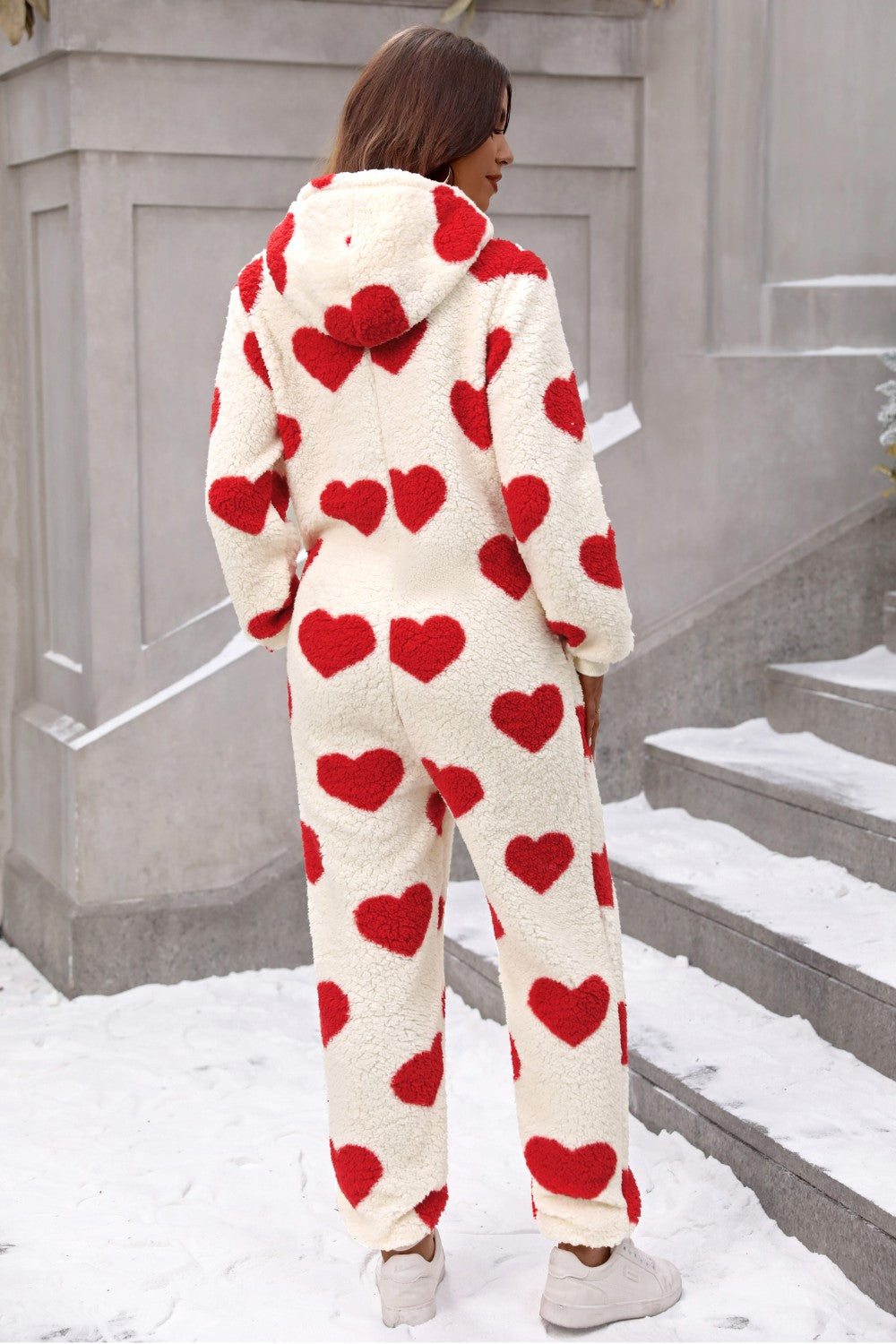 Stilla | Hjerte Lynlås Op Hoodie Lounge Jumpsuit