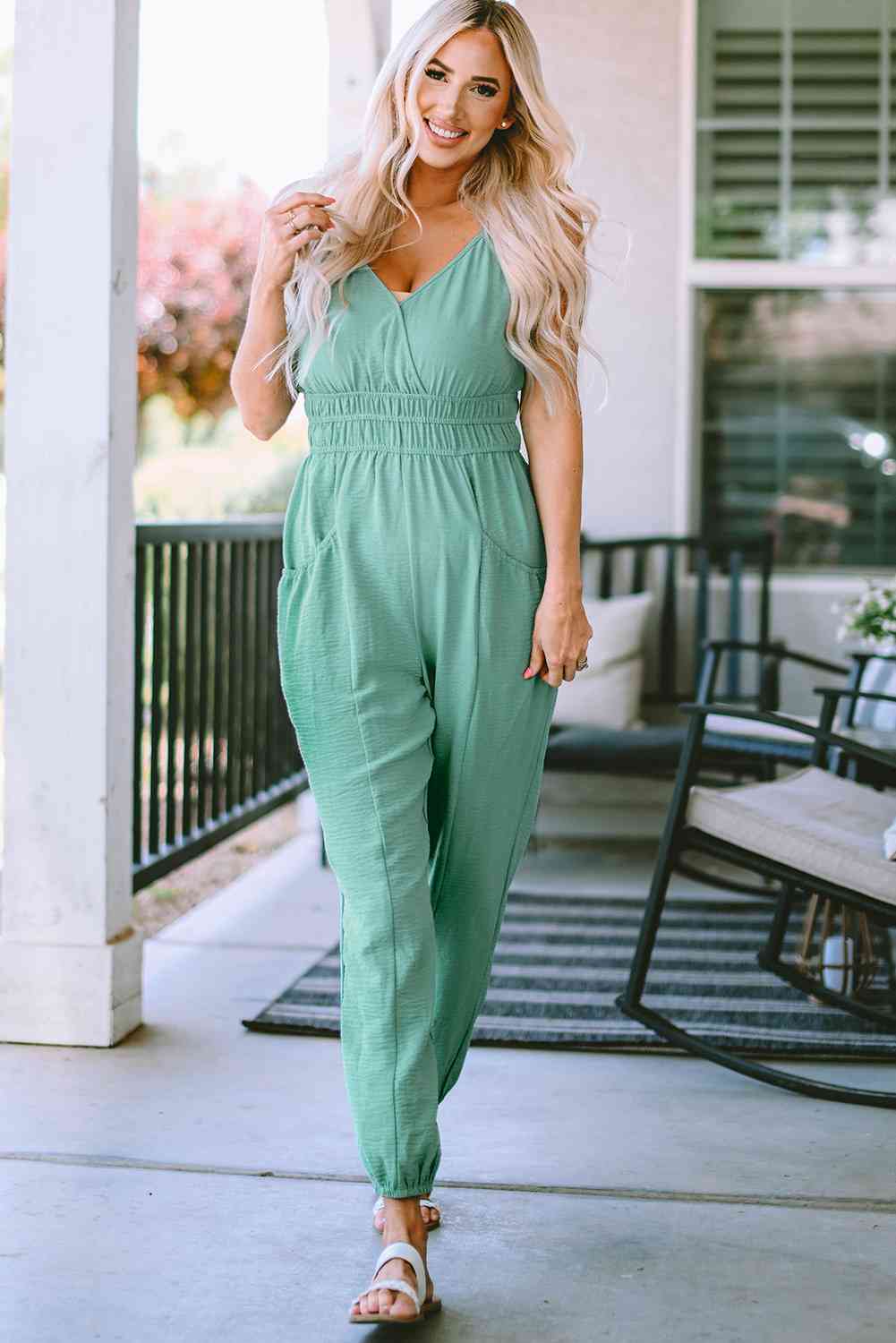 Stilla | Strop V-hals Jumpsuit Med Lommer