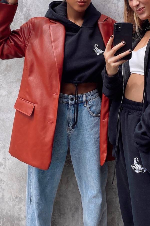 Stilla | Bershka Oversized Blazer I Kunstlæder