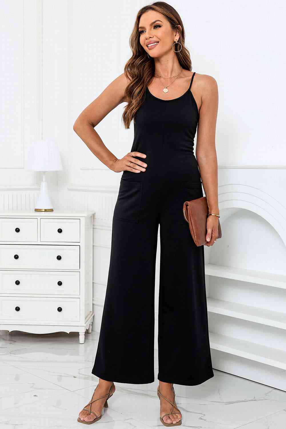 Stilla | Neck Bred Ben Jumpsuit Med Lommer