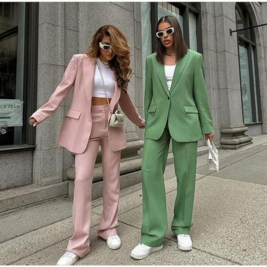 Stilla | Casual Vintage Blazer & Bukser Sæt