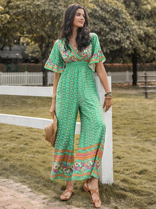 Stilla | Surplice Flatter Ærme Jumpsuit