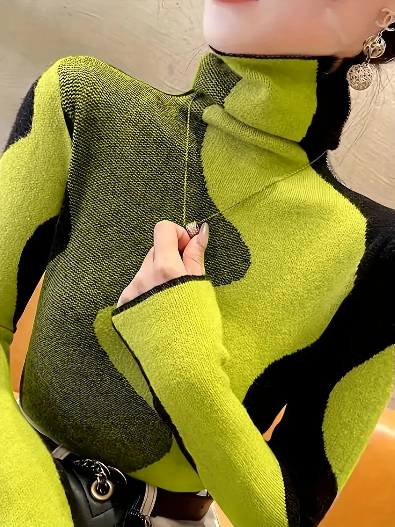 Stilla | Farve Block Rullekrave Sweater