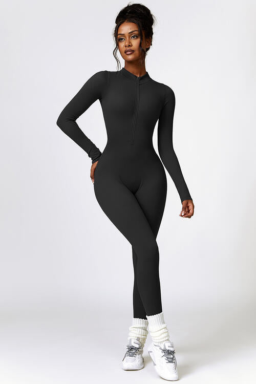 Stilla | Zip Langærmet Aktiv Jumpsuit