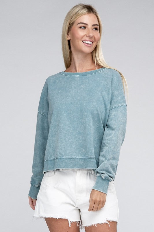 Stilla | Terry Acid Wash Båd Hals Pullover
