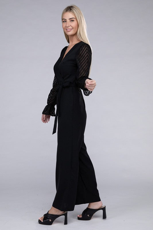 Stilla | Ærme Og Bred Ben Jumpsuit