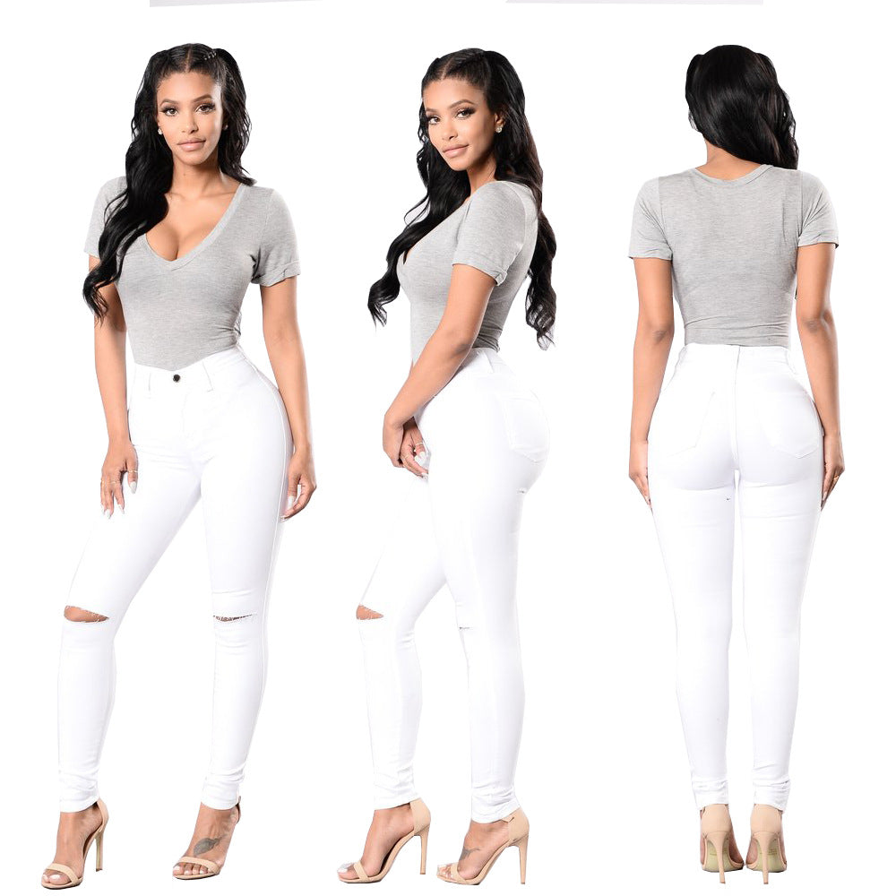 Dame Elegant Body med dyb V-udskæring og smal pasform Stilla