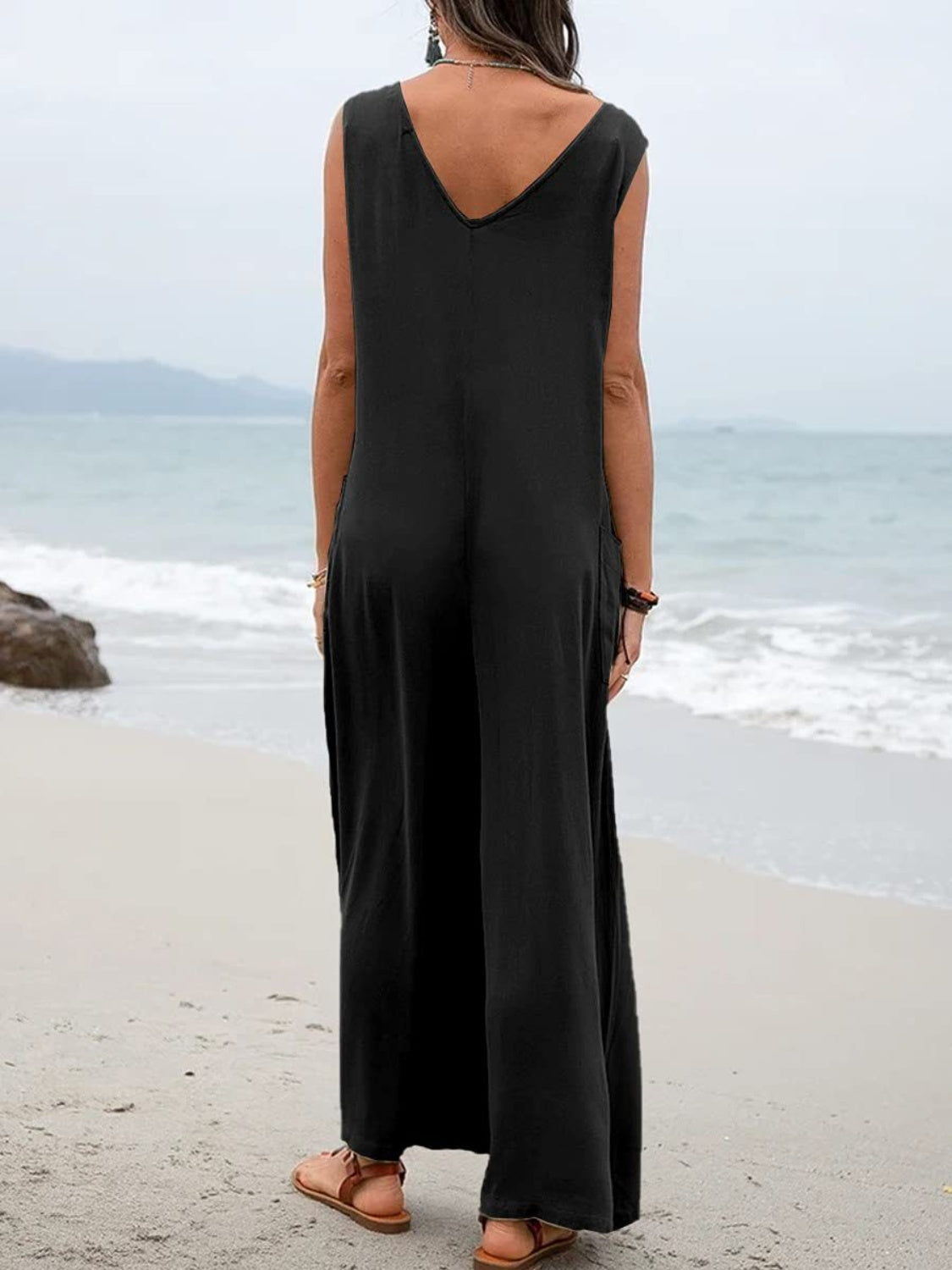Stilla | Størrelse Bred Rem Jumpsuit Med Lommer