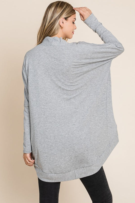 Stilla | Åben Front Langærmet Cocoon Cardigan