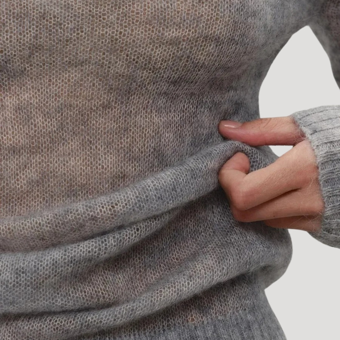 Stilla | Blød Gennemsigtig Strik Crewneck Trøje