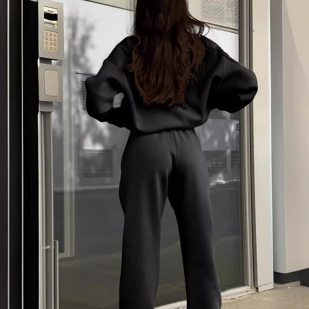Stilla | Ærmet Sports Sweatshirt Dragt Mode Stå Opp Krave Lynlås Topbukser Co Ord Sæt