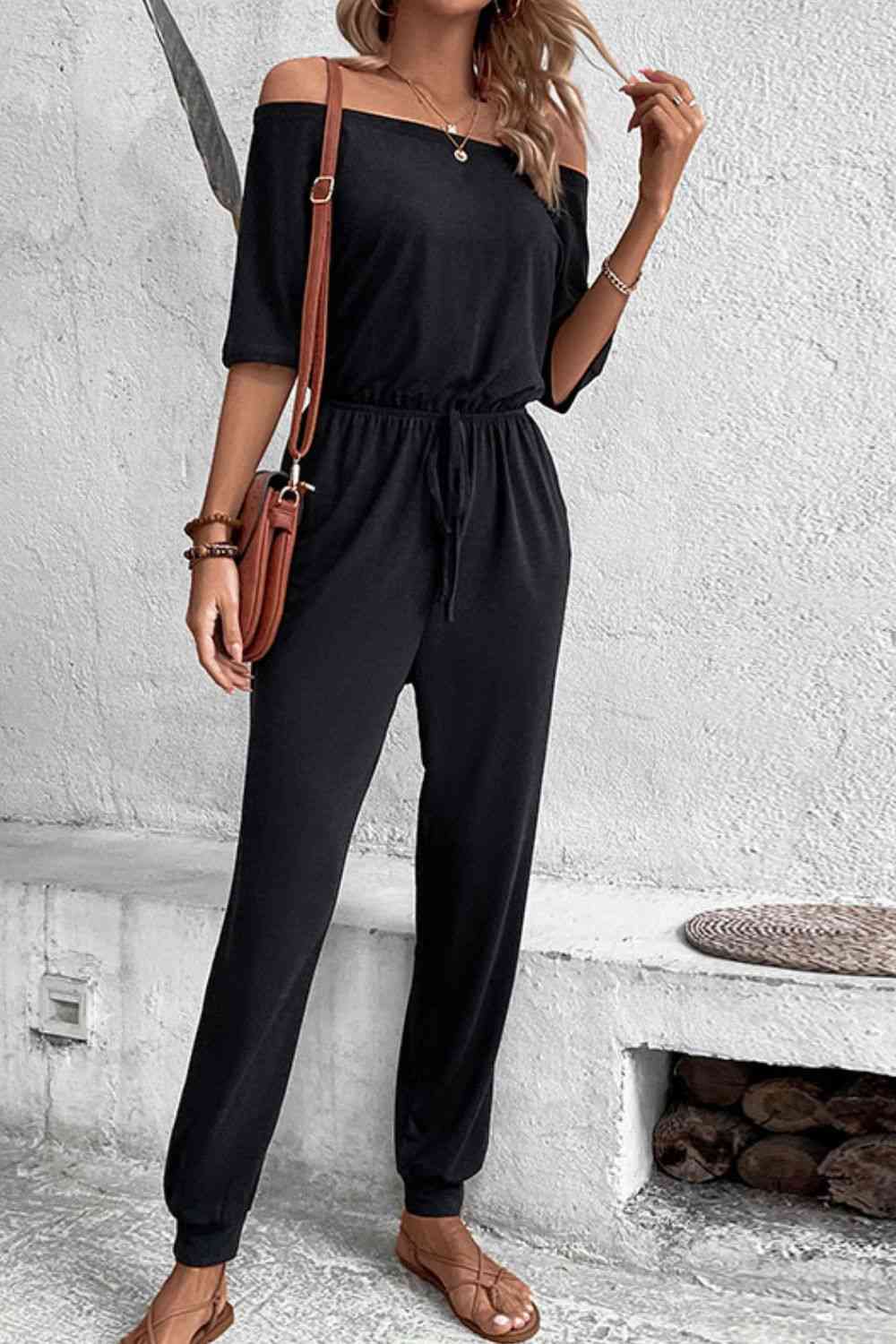 Stilla | Skulder Jumpsuit Med Lommer