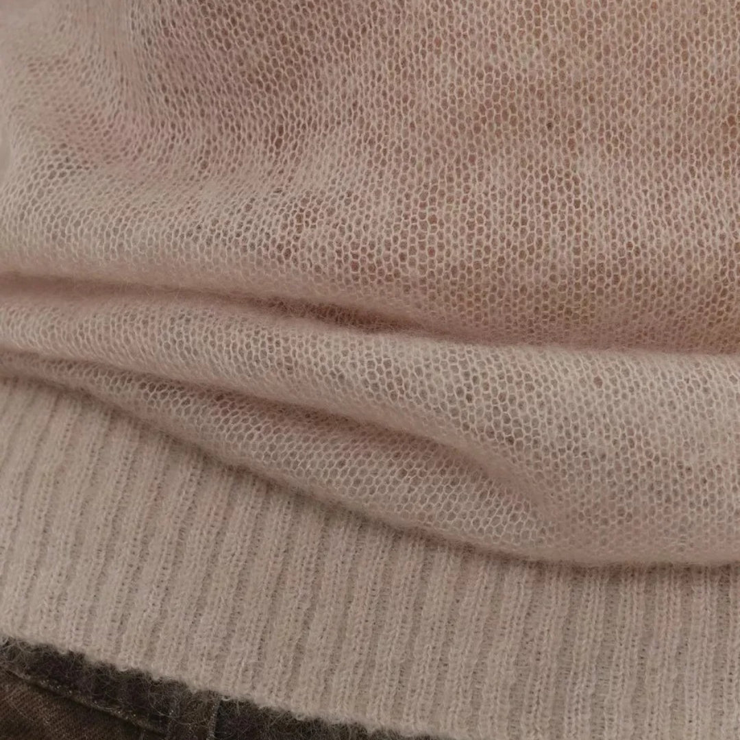 Stilla | Blød Gennemsigtig Strik Crewneck Trøje