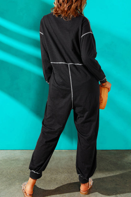Stilla | Syet Lomme Droppet Skulder Jumpsuit