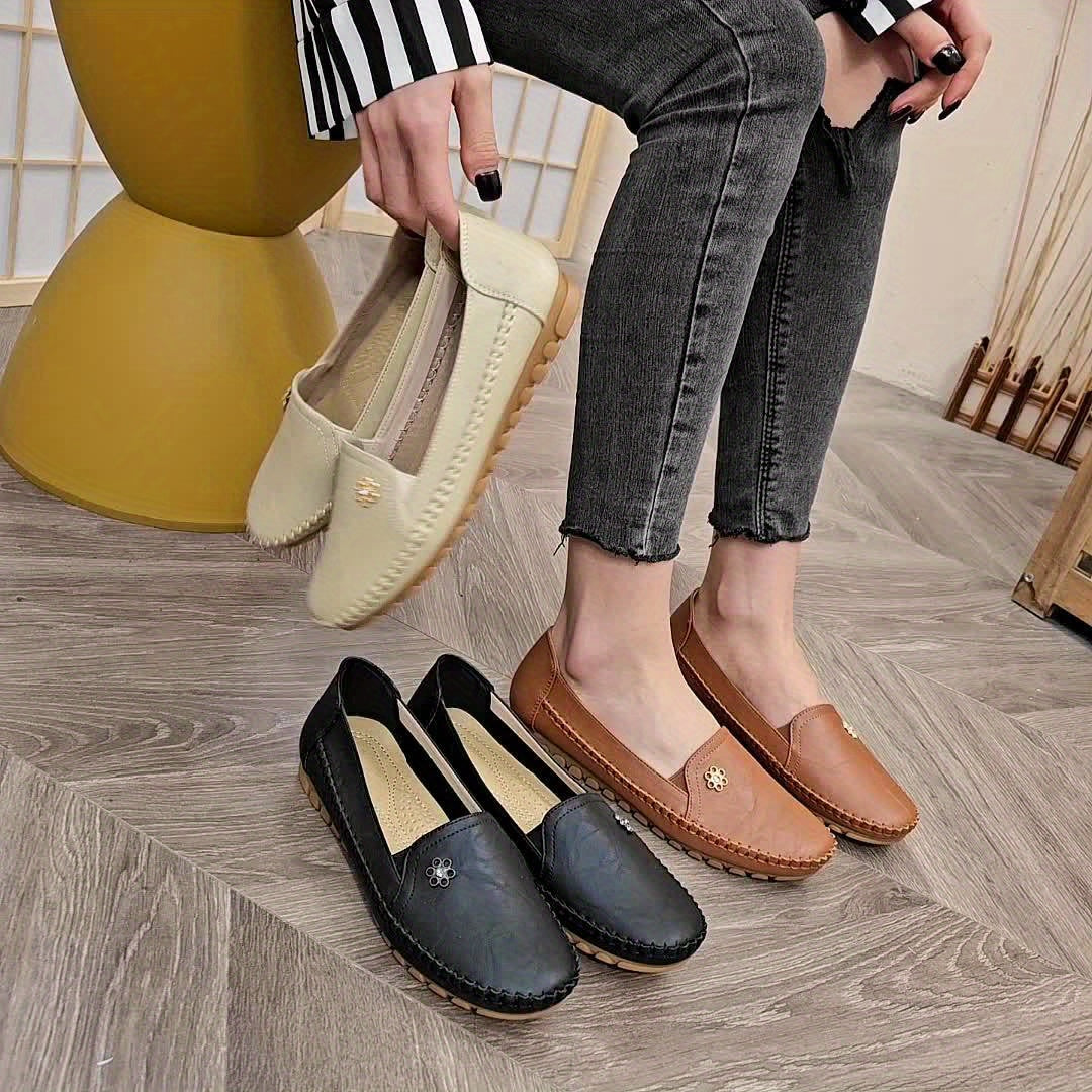 Stilla | Lette Dame Flade Loafers, Skridsikre Slip on Sko