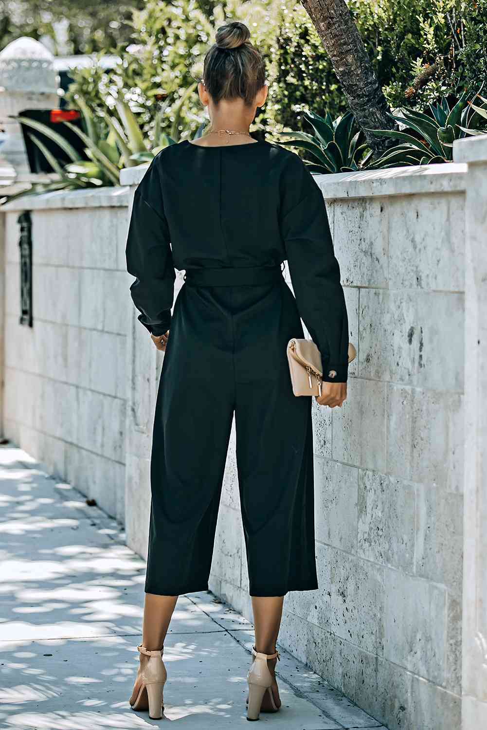Stilla | Knapfront Cropped Jumpsuit