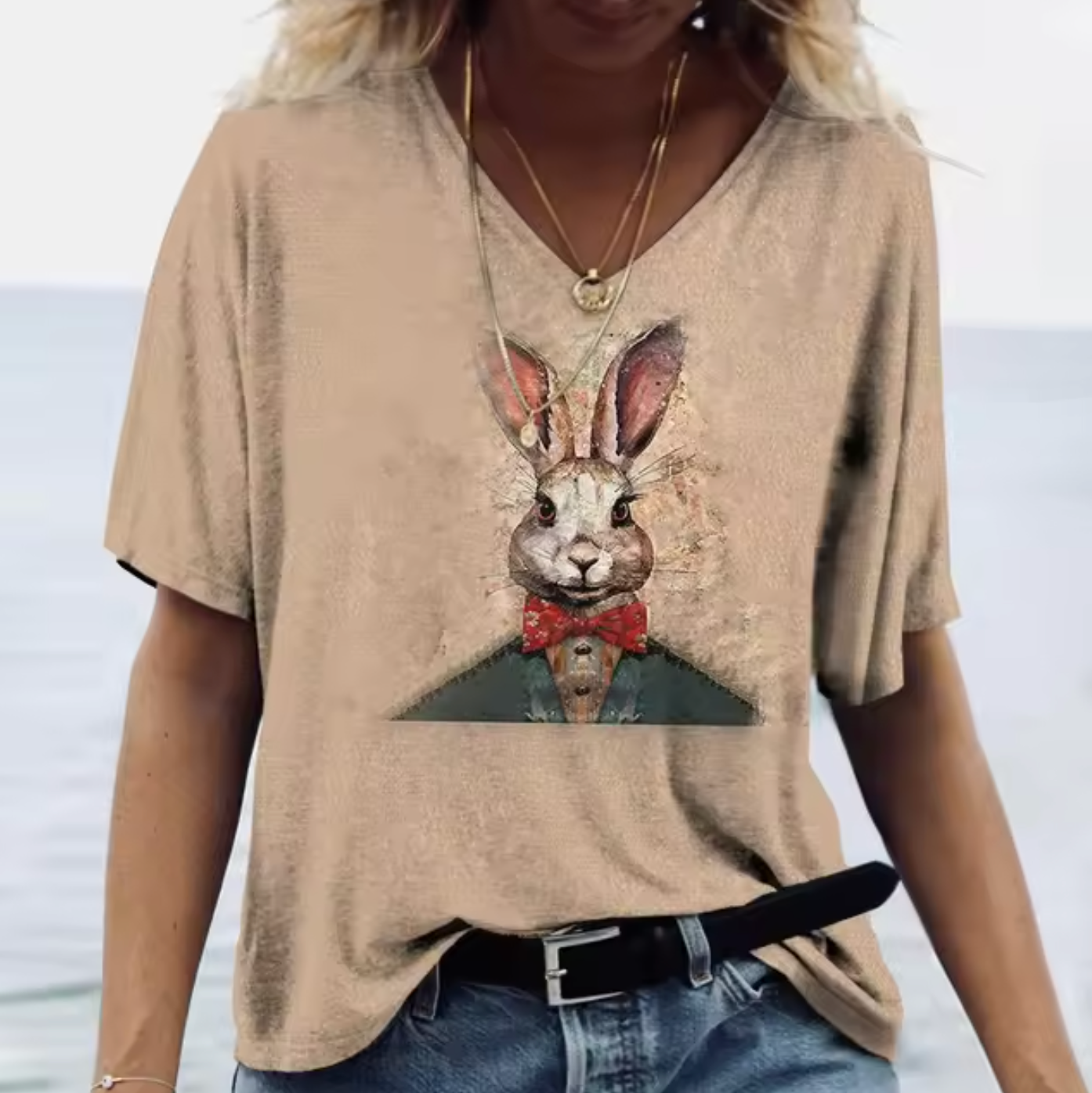 Stilla | Farverige T-shirts med kanintryk
