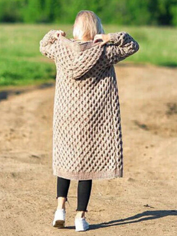 Stilla | Vinter Varm Hætte Cardigan Strik Sweater