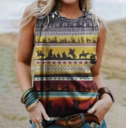 Stilla | Geometri 3d tryk Western etnisk stil tanktoppe