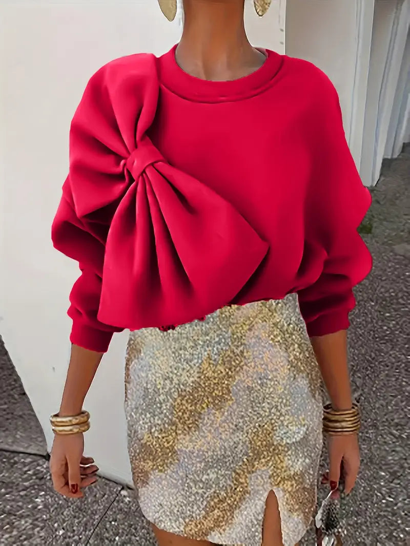 Stilla | Sweatshirt med Rund Hals og Blomstermønster
