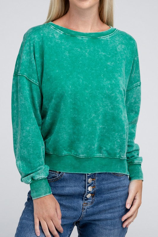 Stilla | Terry Acid Wash Båd Hals Pullover