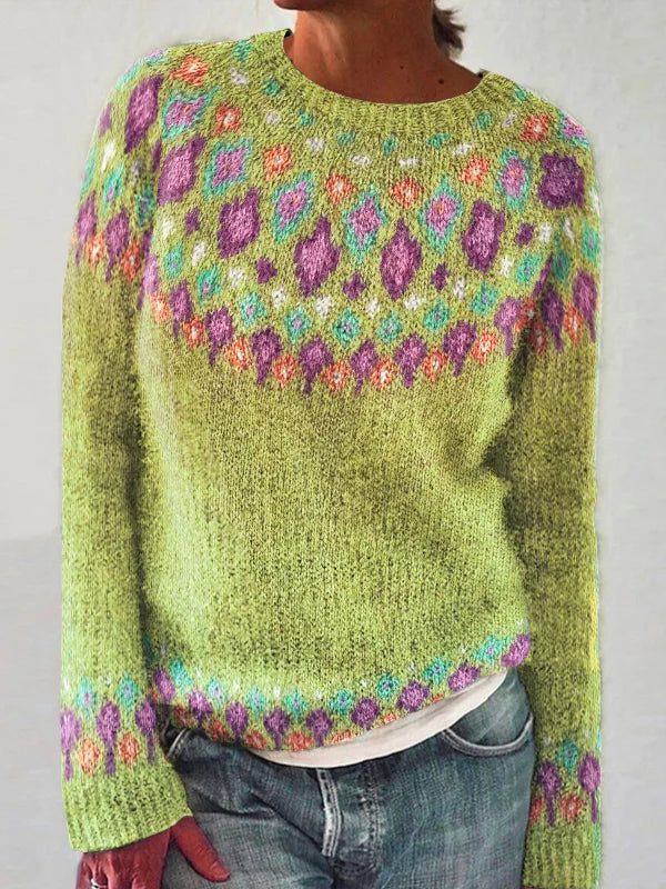 Stilla | Geometrisk Sweater med Kontrastprint