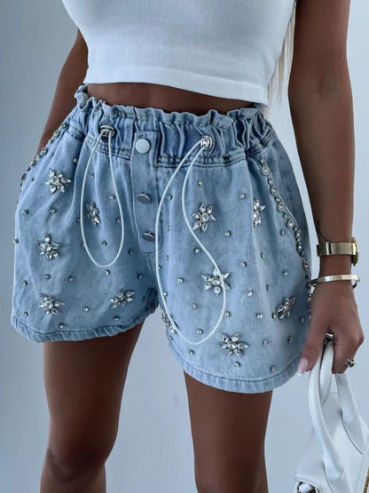 Stilla | Snøre Denim Shorts