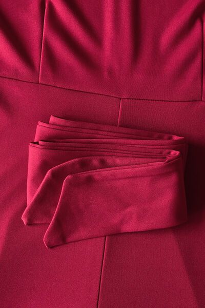 Stilla | Neck Tie-livvidde Halv Ærme Jumpsuit