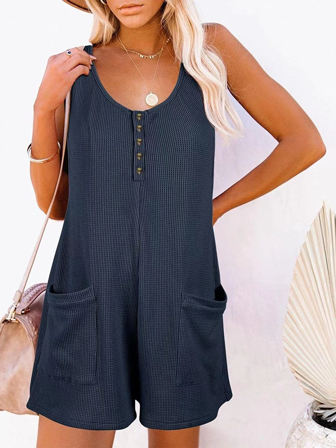 Stilla | Størrelse Lomme Scoop Hals Ærmeløs Jumpsuit