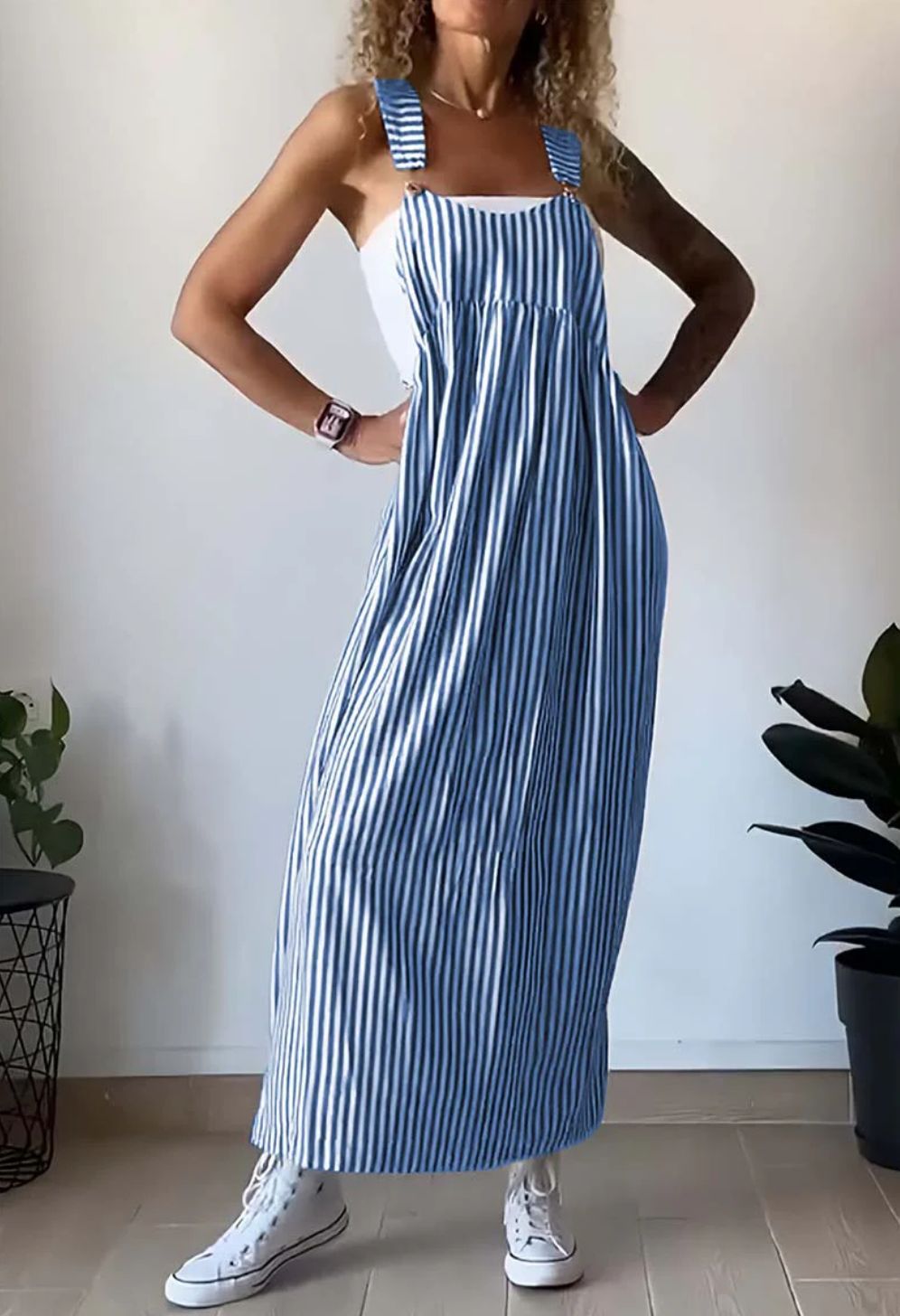 Stilla | Stribet Fritid Jumpsuit