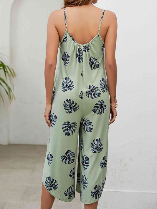 Stilla | Print Spaghetti Stroppe Scoop Hals Jumpsuit