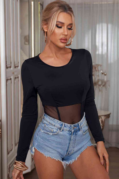 Stilla | Mesh Langærmet Bodysuit