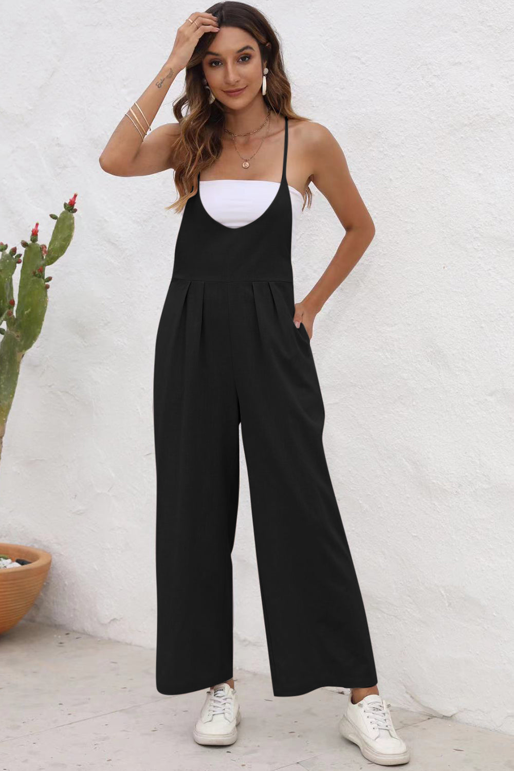 Stilla | Ryg Uden Ærmer Bred Ben Jumpsuit