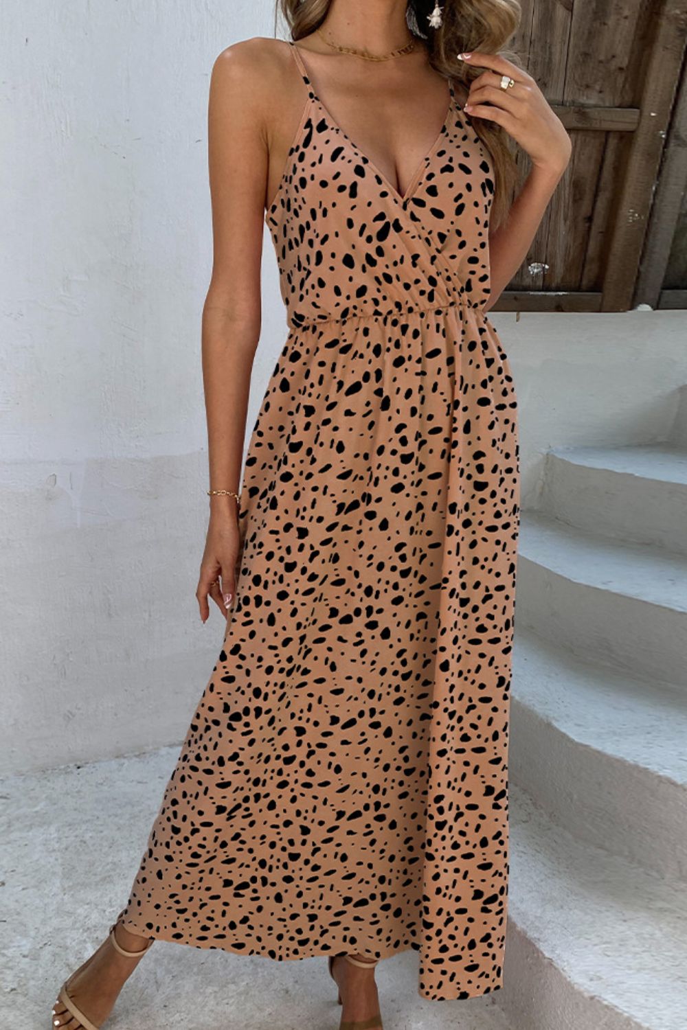 Stilla | Surplice Justerbar Spaghetti Strop Maxi Kjole