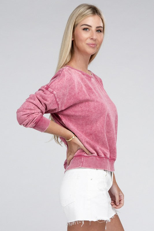Stilla | Terry Acid Wash Båd Hals Pullover